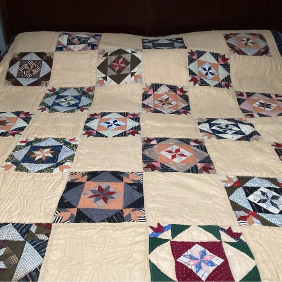 Cream Geometric Quilt Timeless Design Bedding